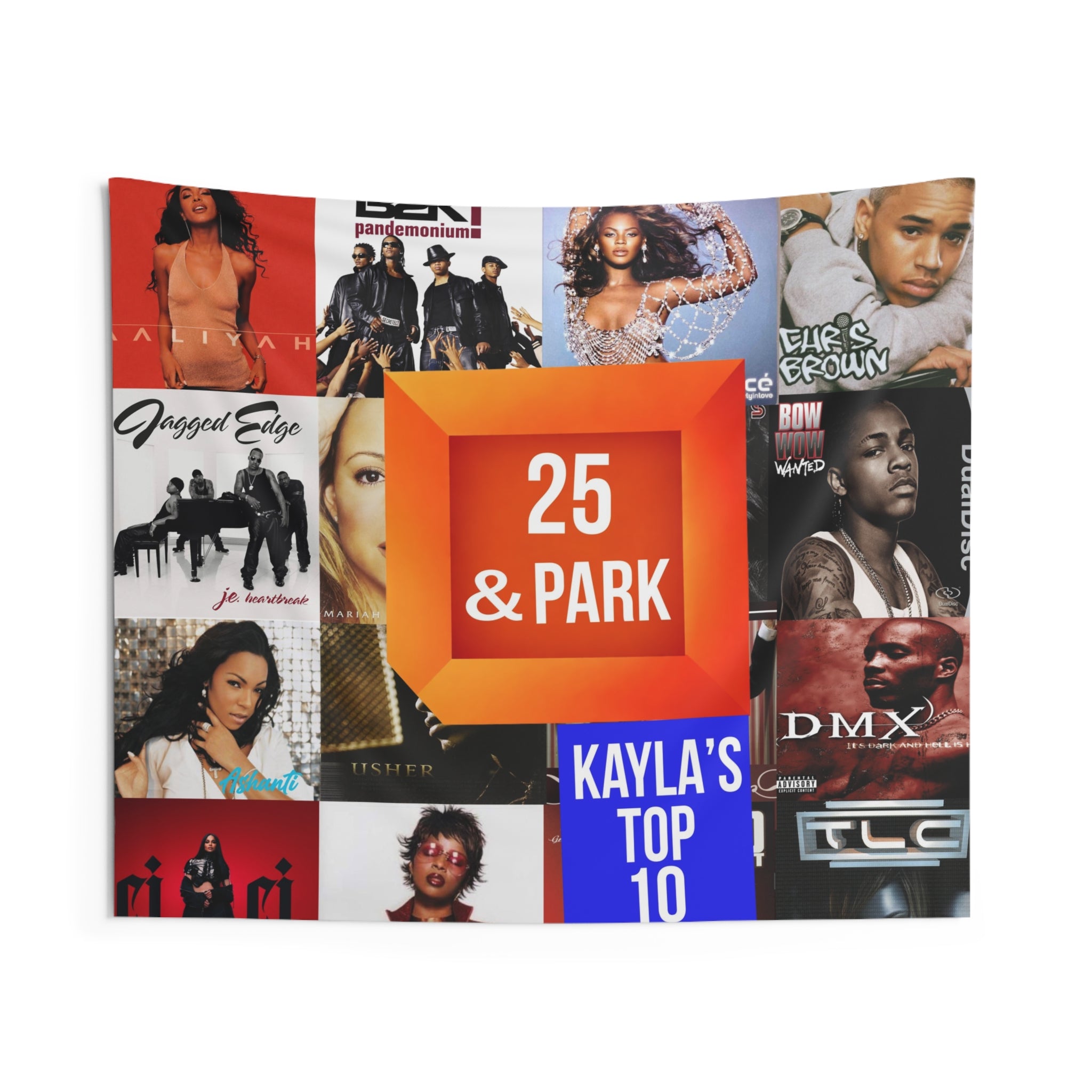 Personalized 2000s R&B & Hip Hop Birthday Banner Tapestry — Custom Age Milestone (21st, 25th, 30th) by Printify