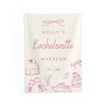Coquette Bow Bachelorette Party Banner — Personalized Wall Tapestry by Printify