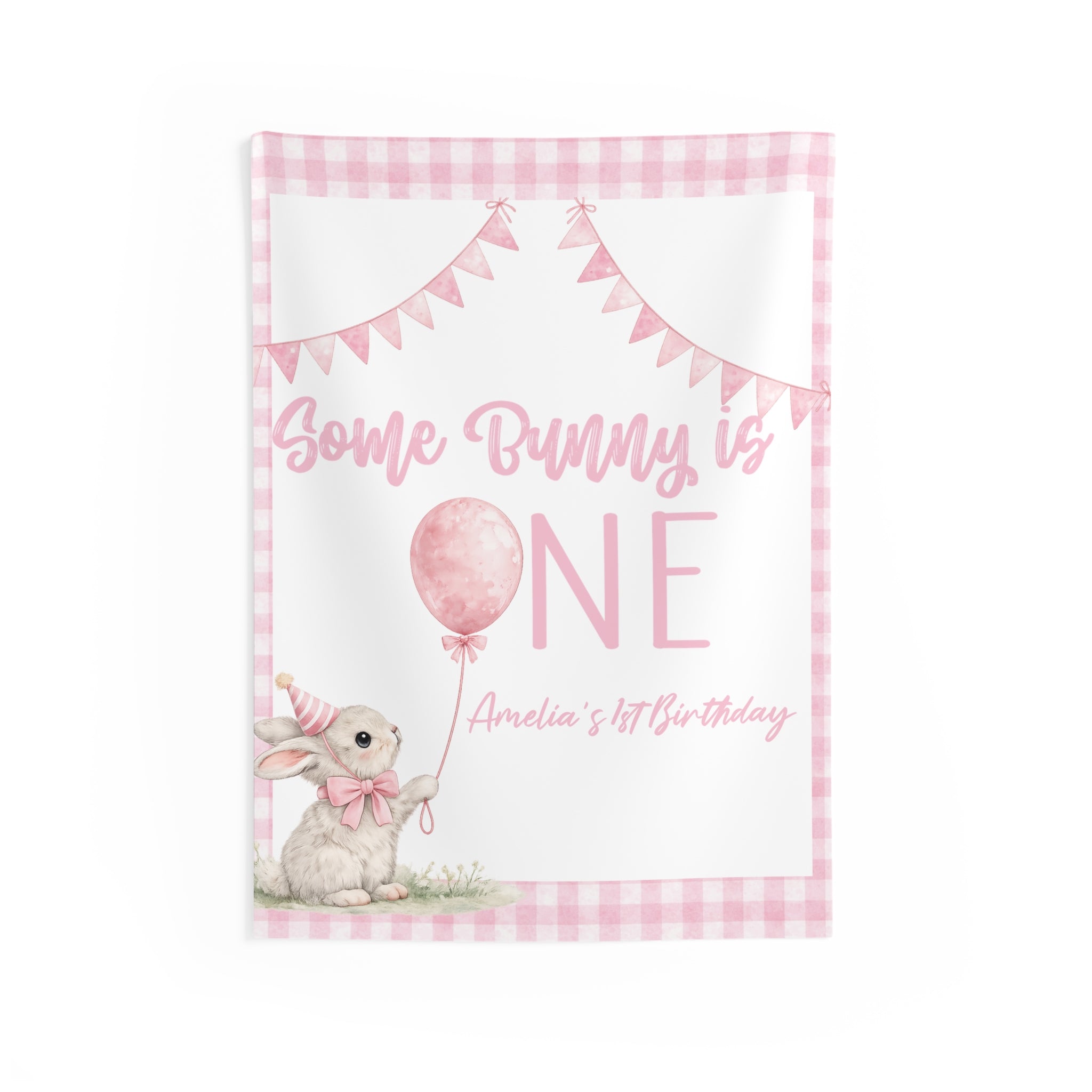 Personalized 'Some Bunny' 1st Birthday Wall Tapestry by Printify