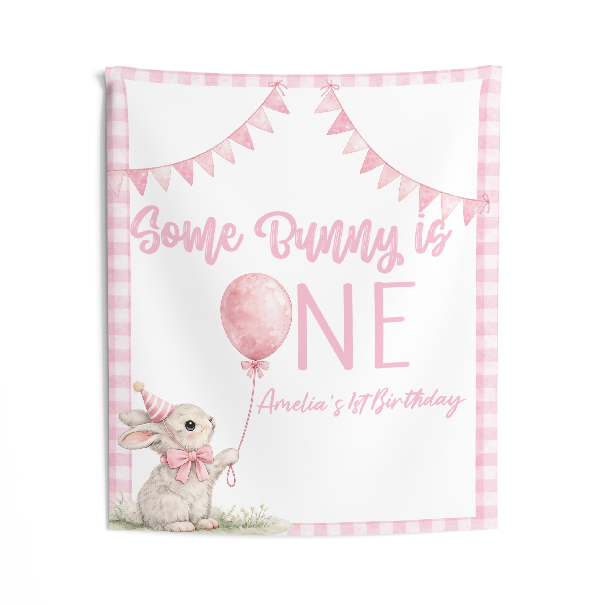Personalized 'Some Bunny' 1st Birthday Wall Tapestry by Printify