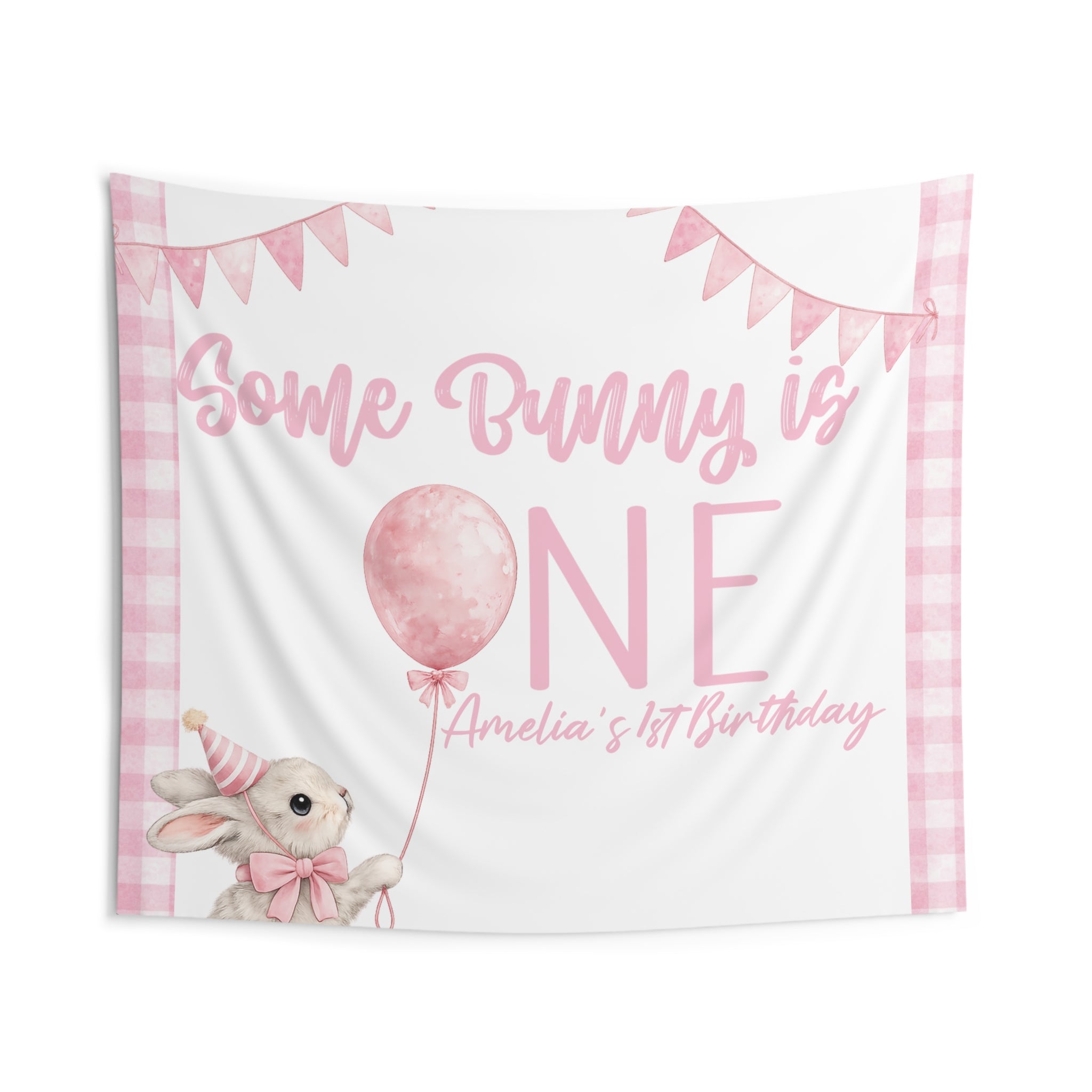 Personalized 'Some Bunny' 1st Birthday Wall Tapestry by Printify