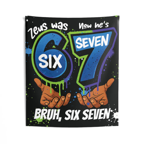 6 7 "I Was Six Now I'm Seven" Personalized Backdrop Banner by Printify