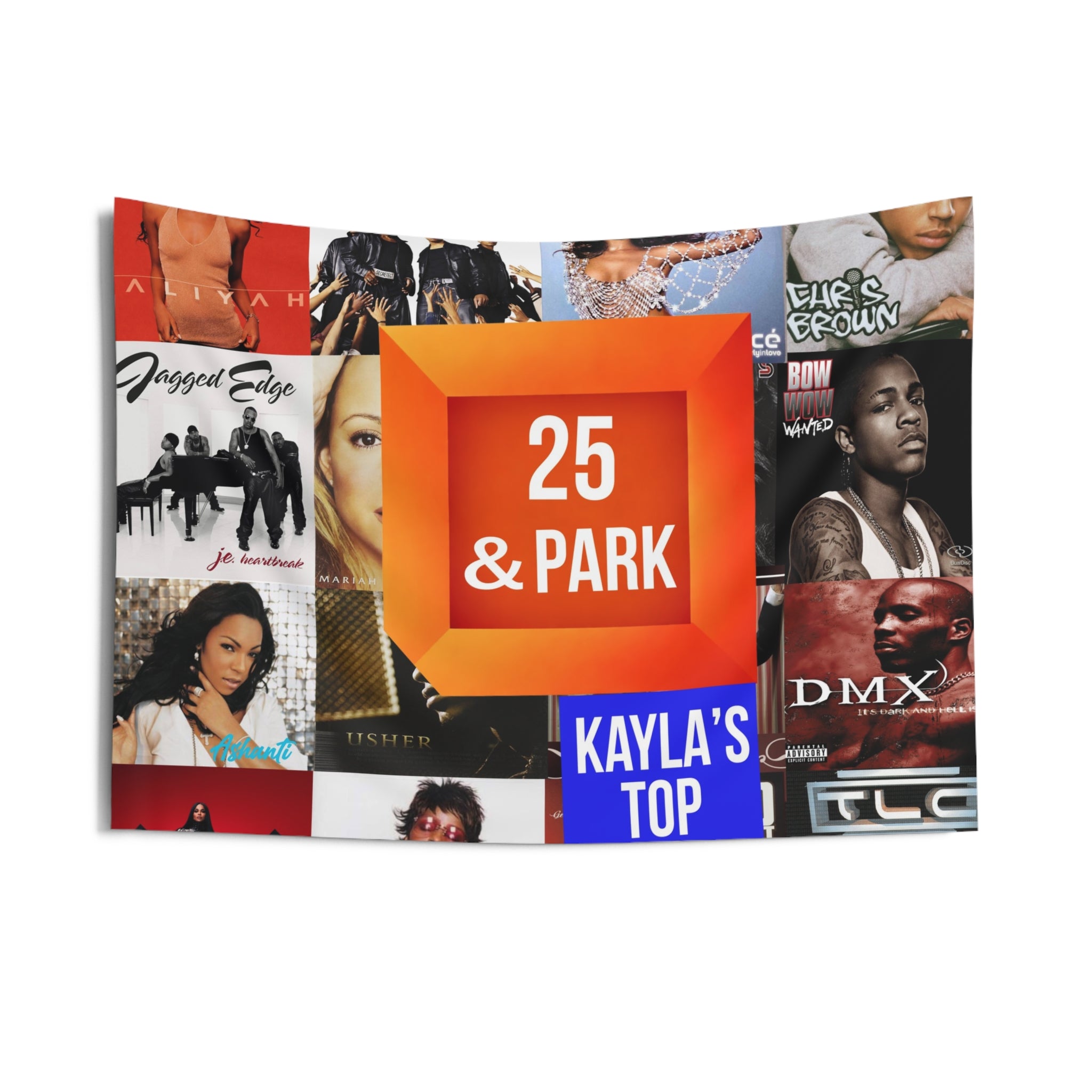Personalized 2000s R&B & Hip Hop Birthday Banner Tapestry — Custom Age Milestone (21st, 25th, 30th) by Printify