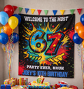 The Most 67 Birthday Party Banner - Personalized With Any Age by Printify