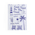 Blue Striped "Last Toast On The Coast" Bachelorette Party Tapestry by Printify