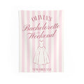 Personalized Pink & White Striped Bachelorette Party Banner - Indoor Wall Tapestry by Printify