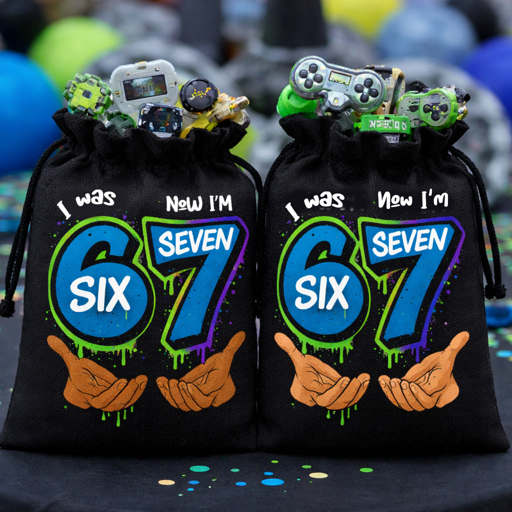 Personalized “67” Birthday Treat Bags — Custom Party Favor Bags by This Is Your Sign
