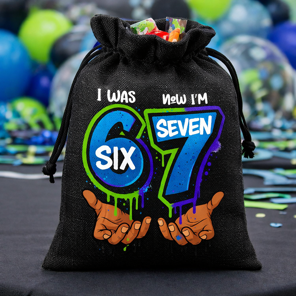 Personalized “67” Birthday Treat Bags — Custom Party Favor Bags by This Is Your Sign