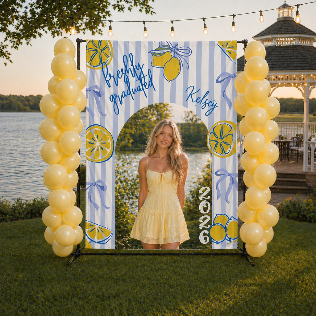 Freshly Graduated Lemon Party Banner With Photo by This Is Your Sign