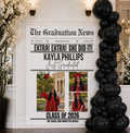 Personalized Newspaper Graduation Party Banner Wall Tapestry by This Is Your Sign