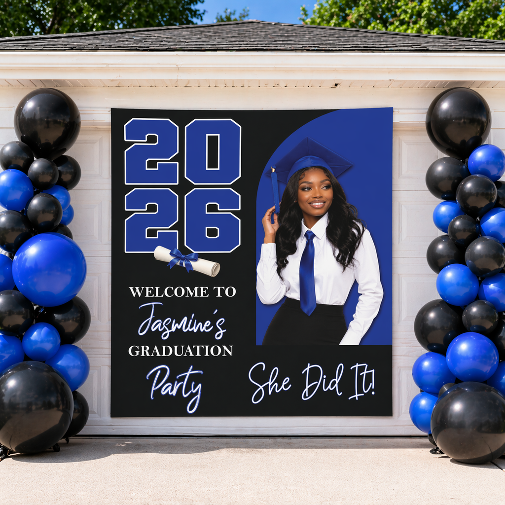Graduation Party Banner Wall Tapestry With Photo by This Is Your Sign