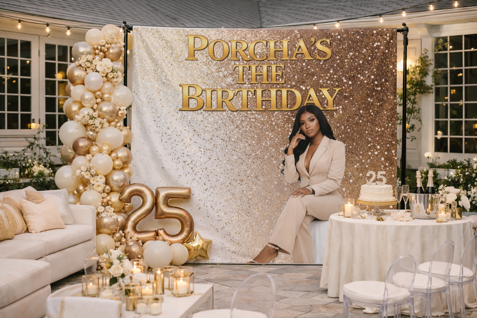 Personalized She's The Birthday Photo Backdrop Tapestry — Custom Picture Party Banner by This Is Your Sign
